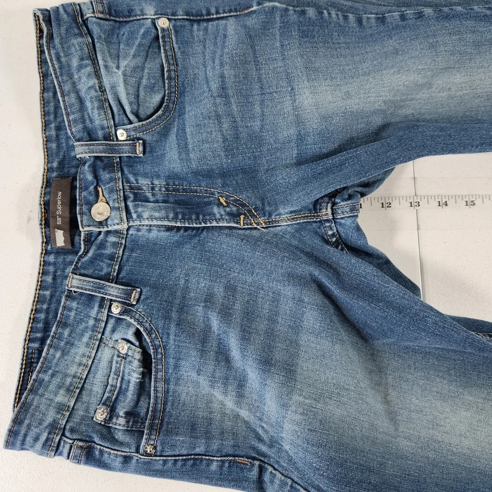 Levis 518 Superlow Bootcut Jeans‎ Womens 9M W29 L32 Medium Wash Blue 11518-0091